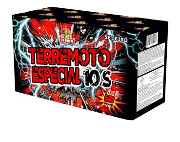 El Gato Fireworks Silvester Salut- Batterie "Terremoto Especiale 10s" 50 Schuss Batch 2024